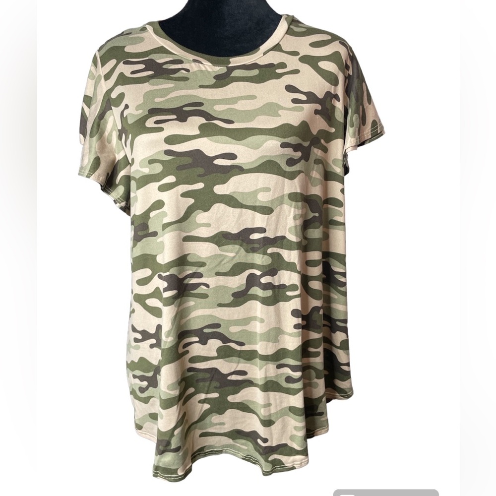 Acting Pro Green Camo Short Sleeve Double Cuff Shirt